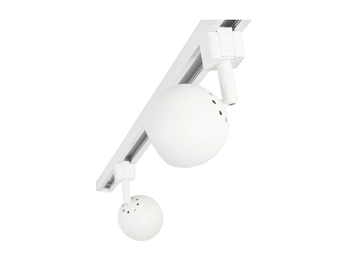 Système d'éclairage sur rail intelligent et moderne blanc monophasé avec 3 Wifi GU10 - Gissi