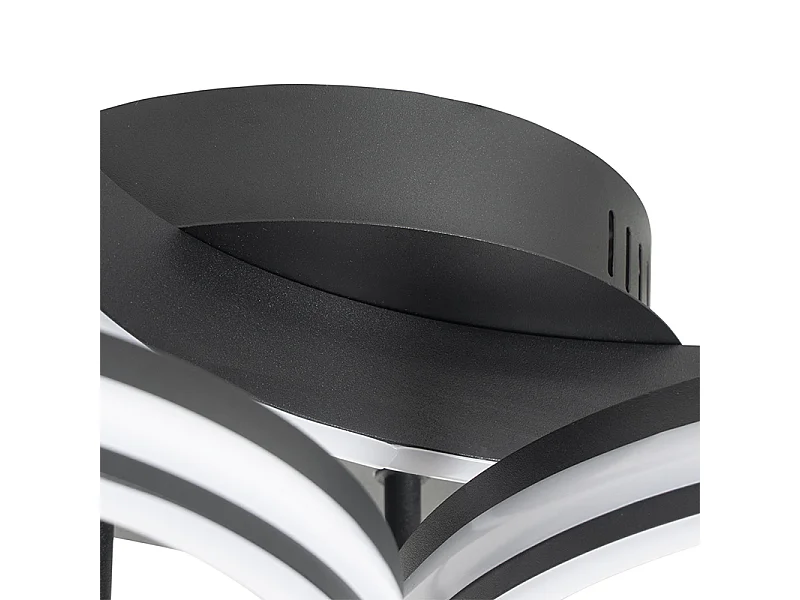 Plafonnier noir avec LED 3 niveaux de luminosité 3 lumières - Navara