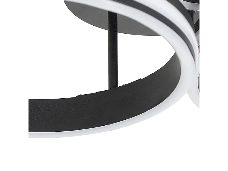 Plafonnier noir avec LED 3 niveaux de luminosité 3 lumières - Navara