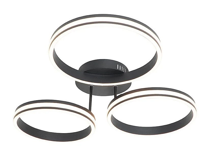 Plafonnier noir avec LED 3 niveaux de luminosité 3 lumières - Navara