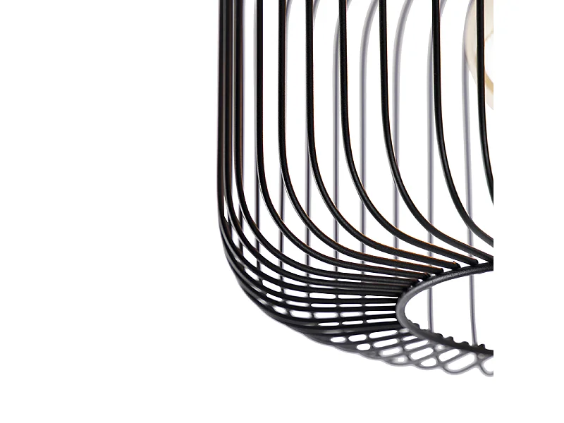 Plafonnier design filaire noir 31,5 cm - Baya
