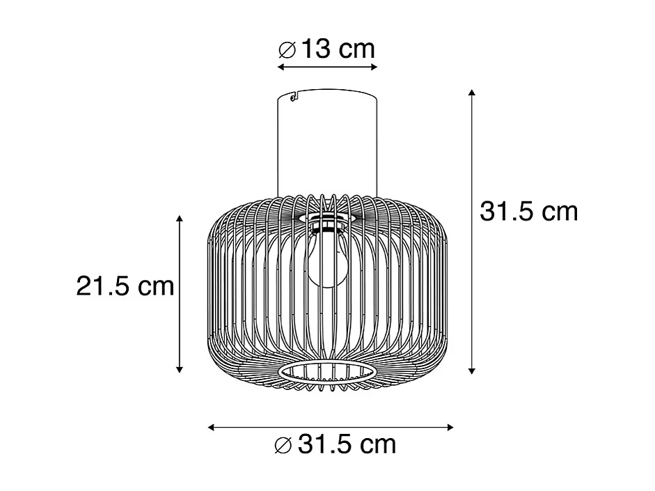 Plafonnier design filaire noir 31,5 cm - Baya