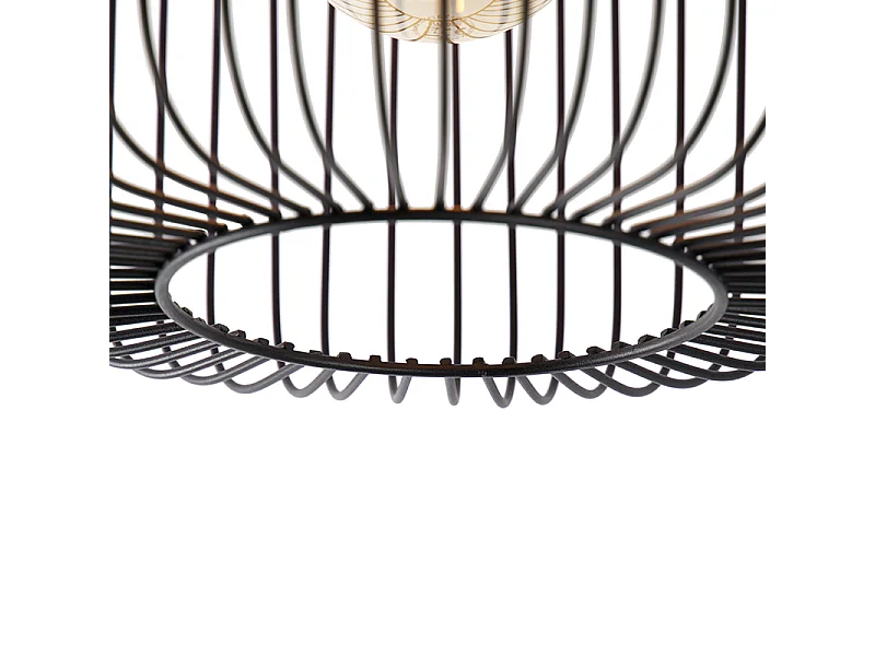 Plafonnier design filaire noir 31,5 cm - Baya