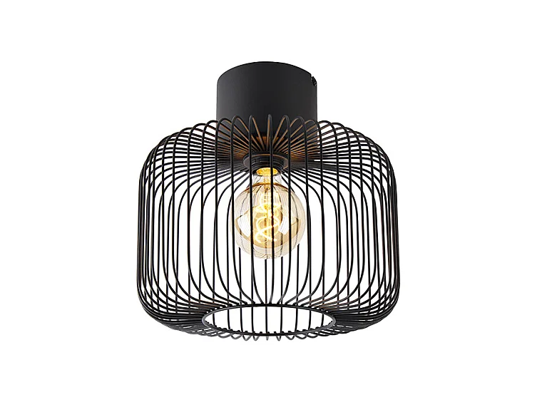 Plafonnier design filaire noir 31,5 cm - Baya