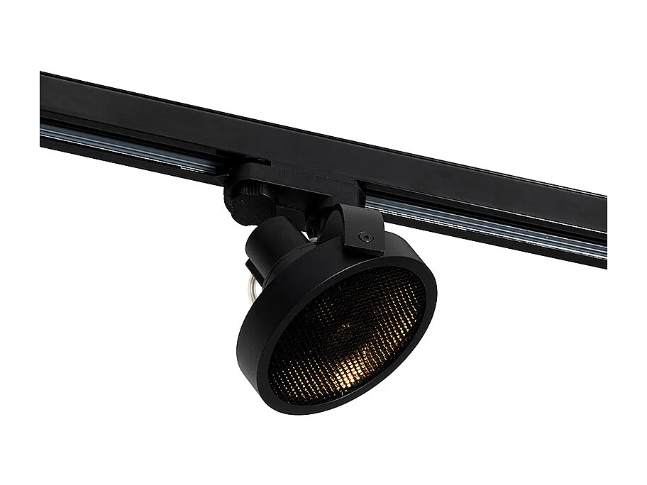 Spot sur rail triphasé moderne noir - Master 111 Honey