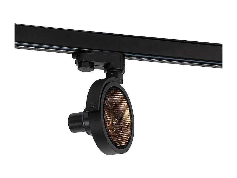 Spot sur rail triphasé moderne noir - Master 111 Honey
