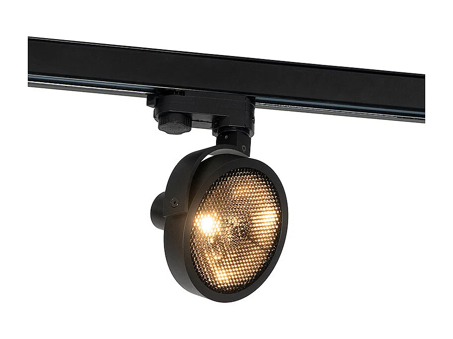 Spot sur rail triphasé moderne noir - Master 111 Honey