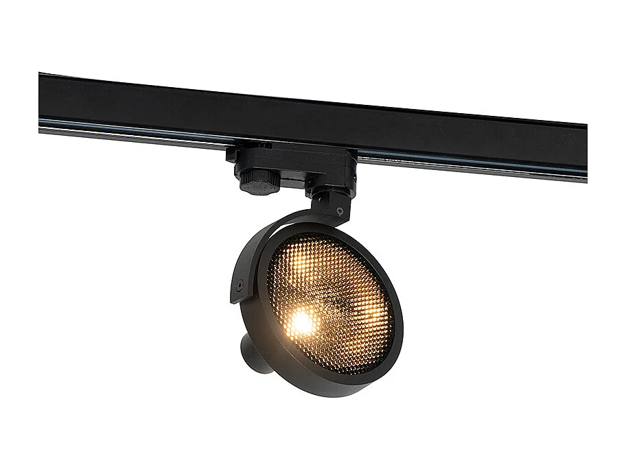 Spot sur rail triphasé moderne noir - Master 111 Honey