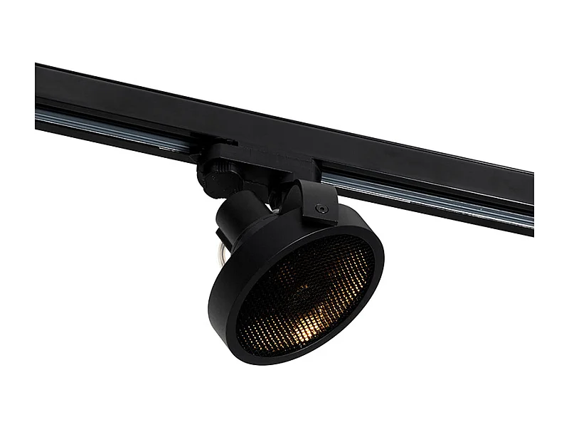 Spot sur rail triphasé moderne noir - Master 111 Honey