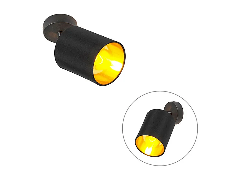 Spot noir moderne orientable en saillie - Lofty