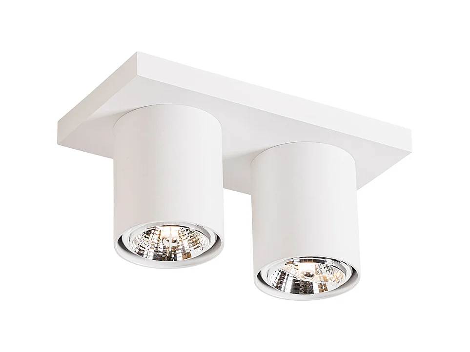 Spot de plafond moderne blanc 2 lumières - Tubo