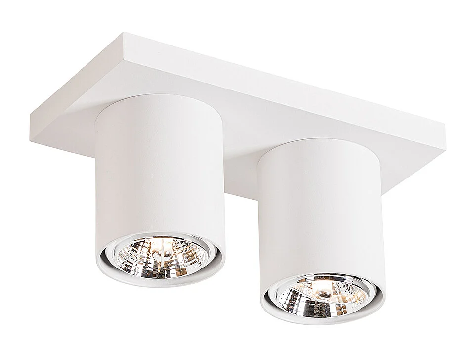 Spot de plafond moderne blanc 2 lumières - Tubo