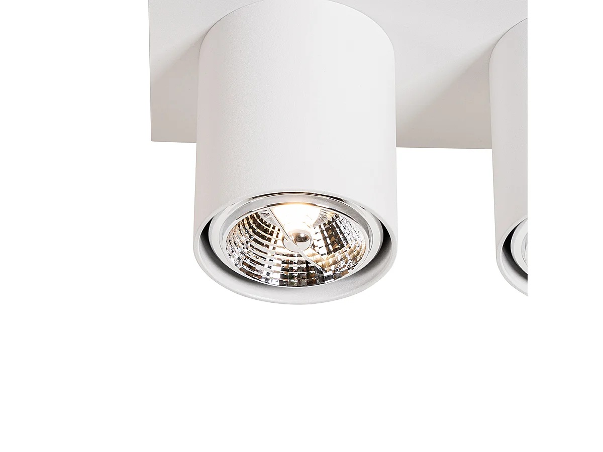 Spot de plafond moderne blanc 2 lumières - Tubo