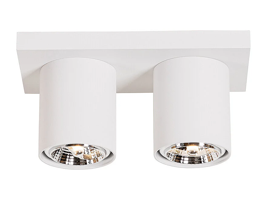 Spot de plafond moderne blanc 2 lumières - Tubo