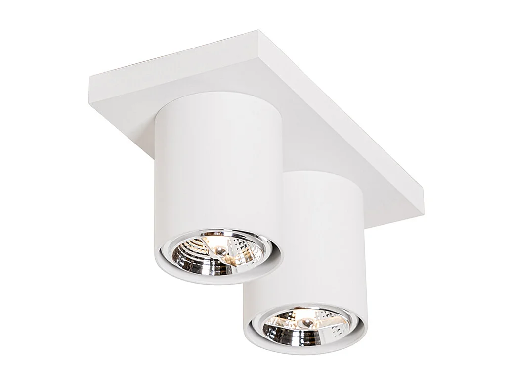 Spot de plafond moderne blanc 2 lumières - Tubo
