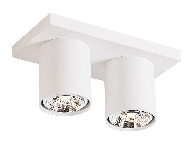 Spot de plafond moderne blanc 2 lumières - Tubo