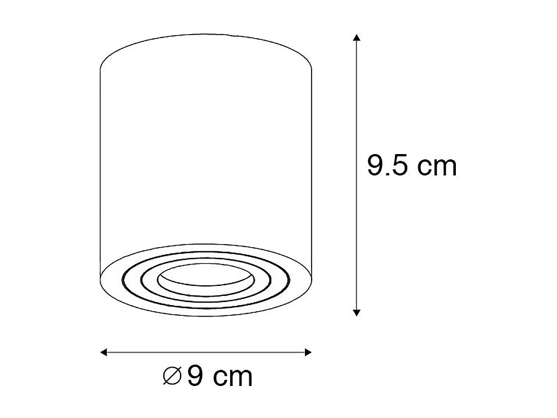 Spot de salle de bain intelligent noir rond IP44 avec Wifi GU10 - Capa