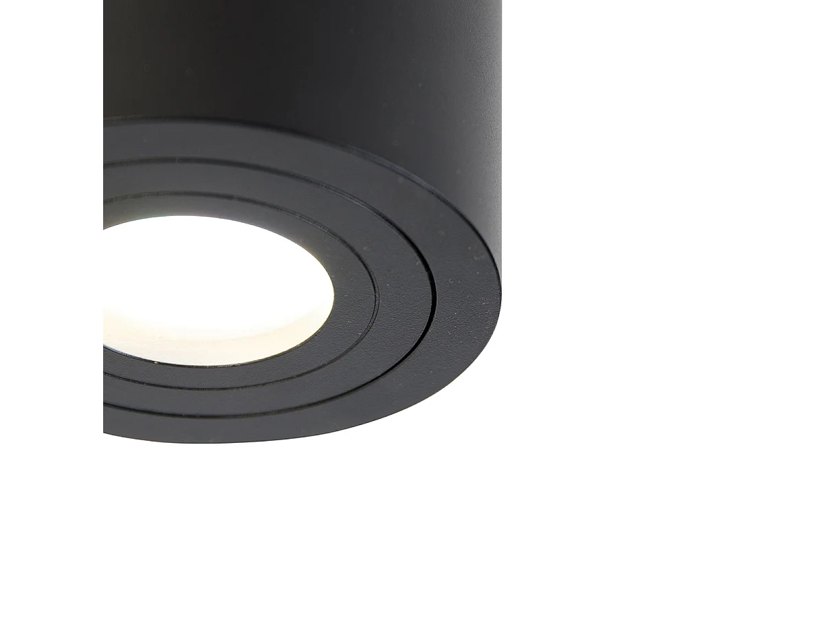 Spot de salle de bain intelligent noir rond IP44 avec Wifi GU10 - Capa