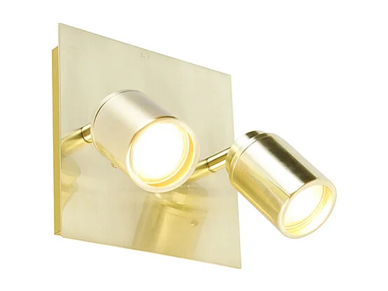 Spot de salle de bain moderne en laiton carré 2 lumières IP44 - Ducha