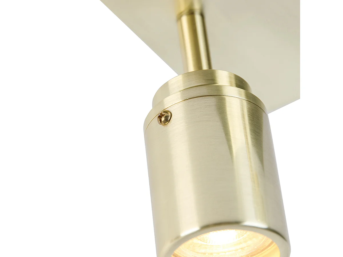 Spot de salle de bain moderne en laiton carré 2 lumières IP44 - Ducha