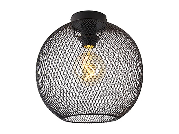 Plafonnier moderne noir 30 cm - Mesh Ball