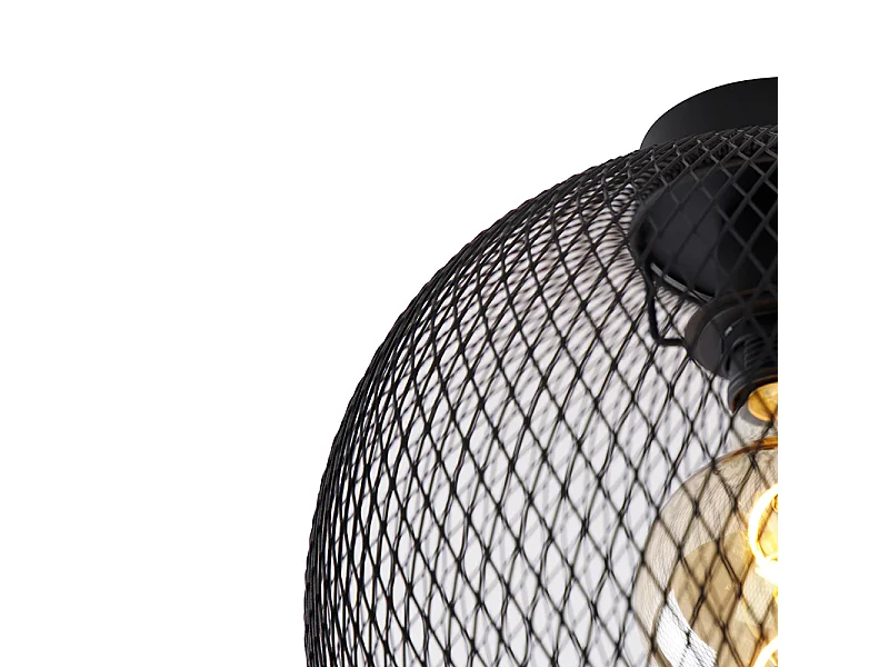 Plafonnier moderne noir 30 cm - Mesh Ball