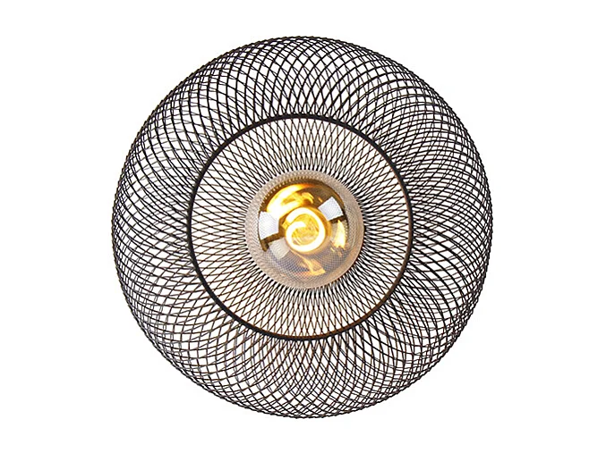 Plafonnier moderne noir 30 cm - Mesh Ball