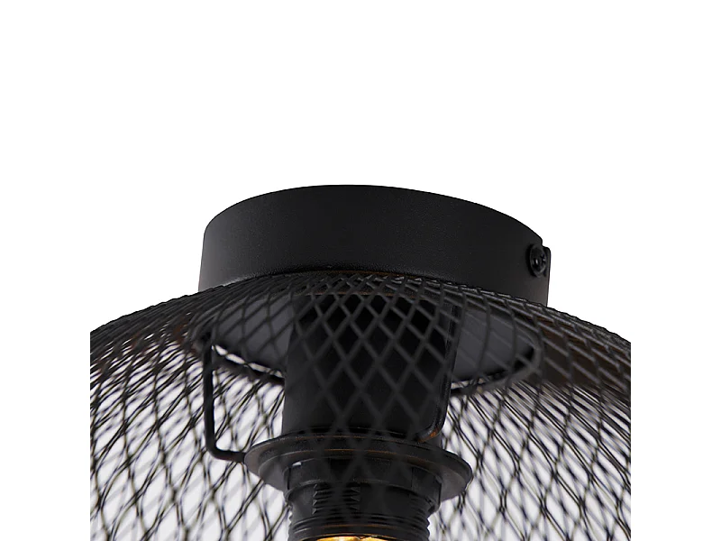 Plafonnier moderne noir 30 cm - Mesh Ball