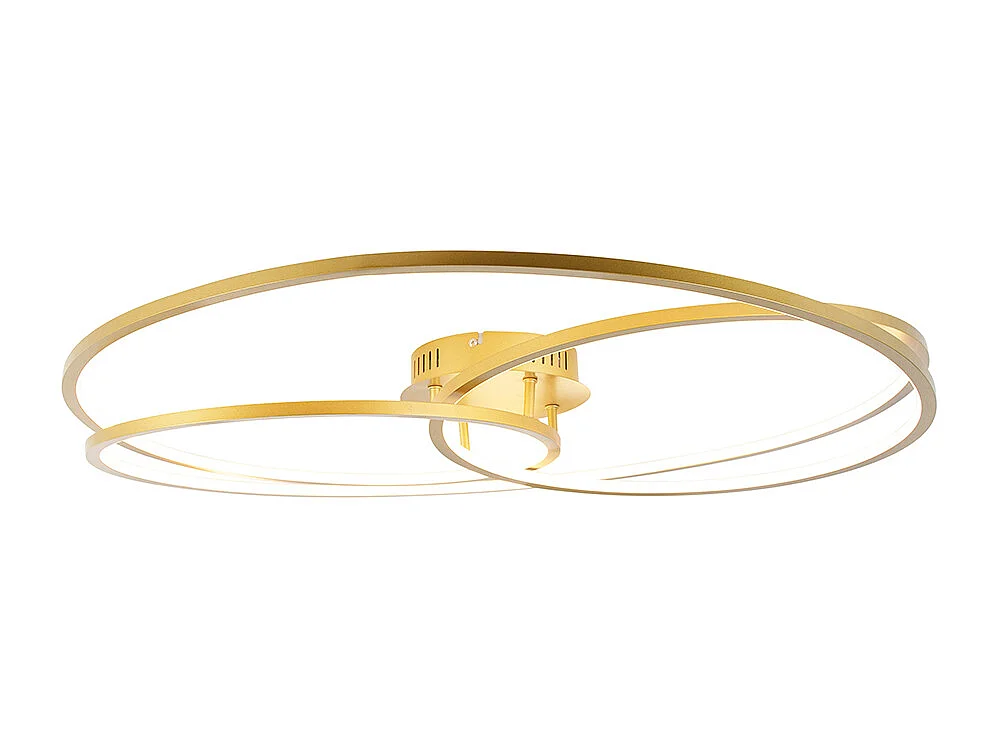 Plafonnier doré 78 cm avec LED 3 étapes dimmable - Rowin