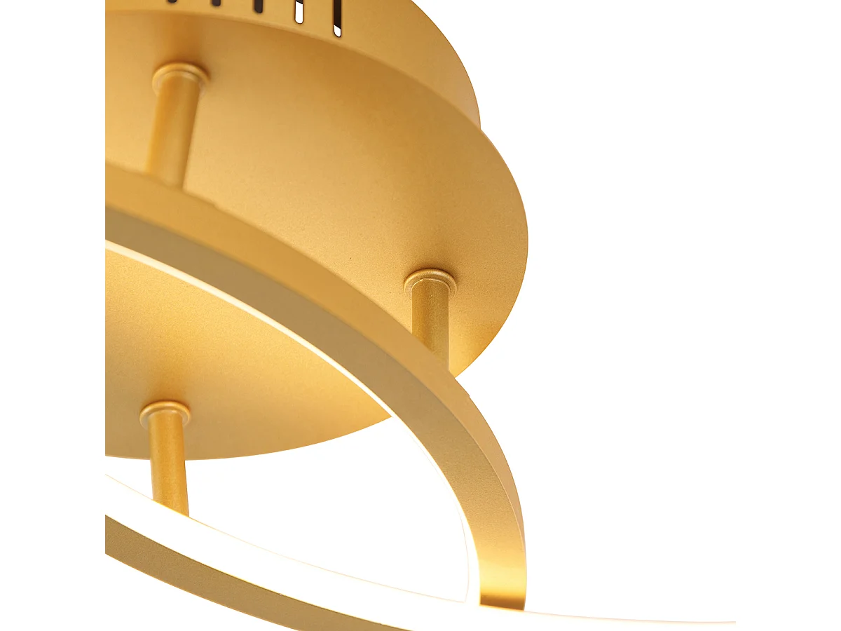 Plafonnier doré 78 cm avec LED 3 étapes dimmable - Rowin