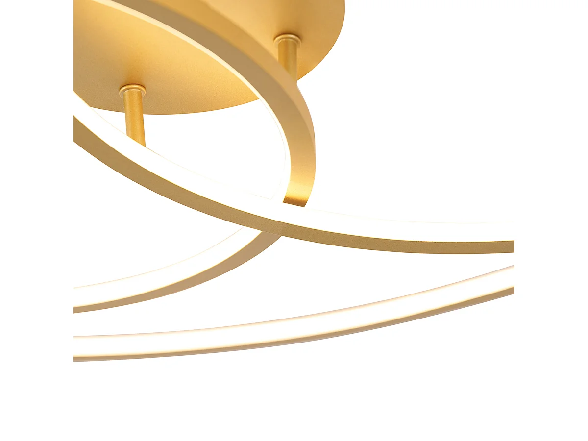 Plafonnier doré 78 cm avec LED 3 étapes dimmable - Rowin