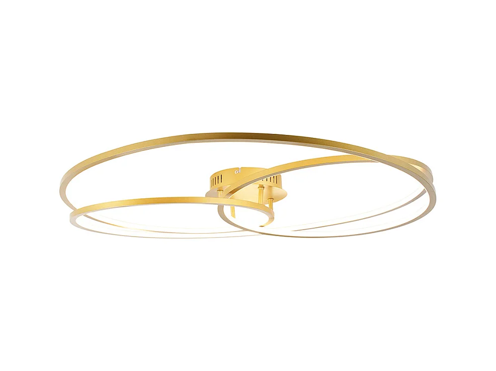 Plafonnier doré 78 cm avec LED 3 étapes dimmable - Rowin