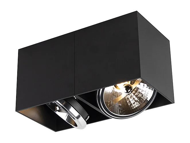 Spot design noir rectangulaire 2 lumières - Box