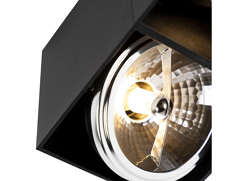 Spot design noir rectangulaire 2 lumières - Box