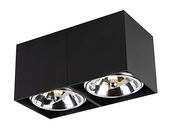 Spot design noir rectangulaire 2 lumières - Box