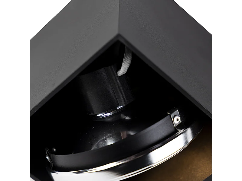 Spot design noir rectangulaire 2 lumières - Box