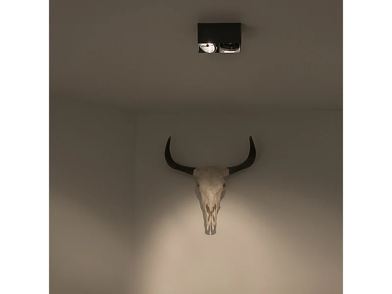 Spot design noir rectangulaire 2 lumières - Box