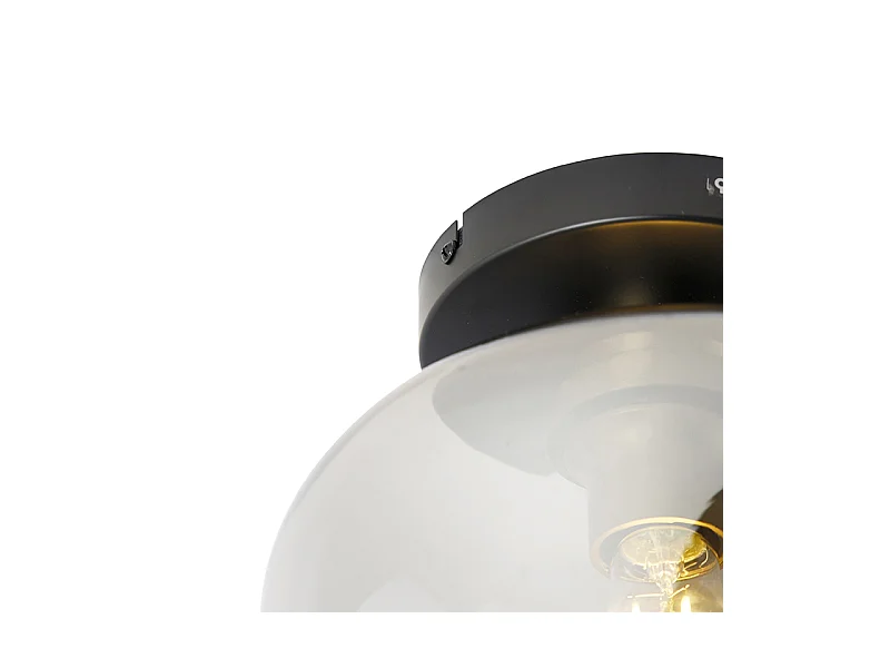 Plafonnier design noir avec or avec verre fumé - Zuzanna