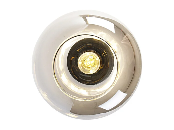 Plafonnier design noir & or avec verre fumé - Zuzanna
