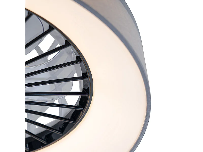Ventilateur de plafond gris avec LED avec télécommande - Emily
