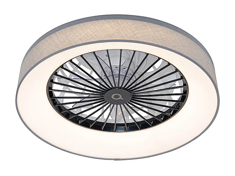 Ventilateur de plafond gris avec LED avec télécommande - Emily