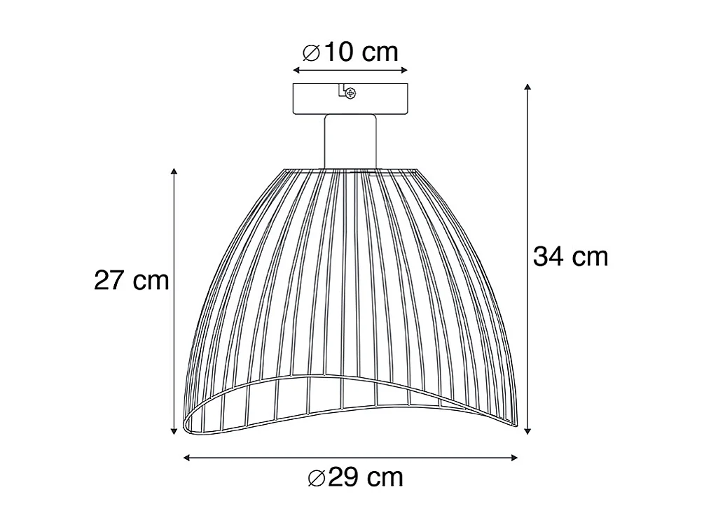 Plafonnier design noir 29 cm - Pua