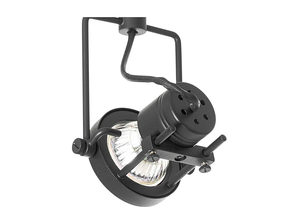 Système d'éclairage sur rail moderne avec 5 spots noirs monophasé - Iconic Suplux