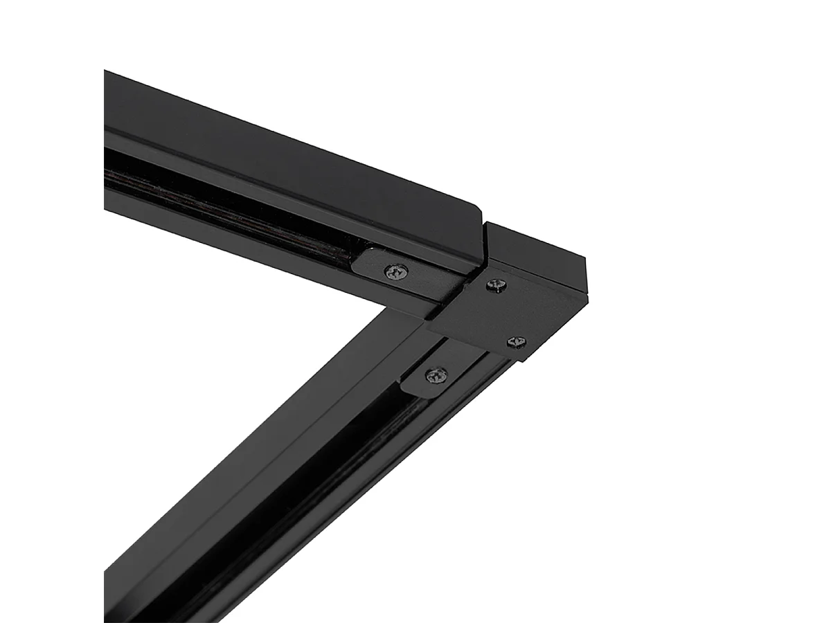 Système d'éclairage sur rail moderne avec 5 spots noirs monophasé - Iconic Suplux