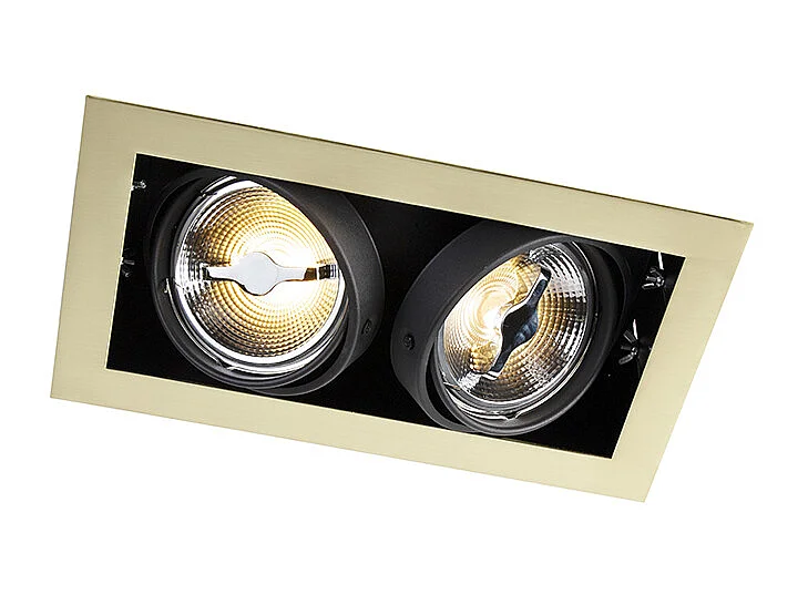 Spot encastré laiton réglable 2 lampes - Oneon 111-2