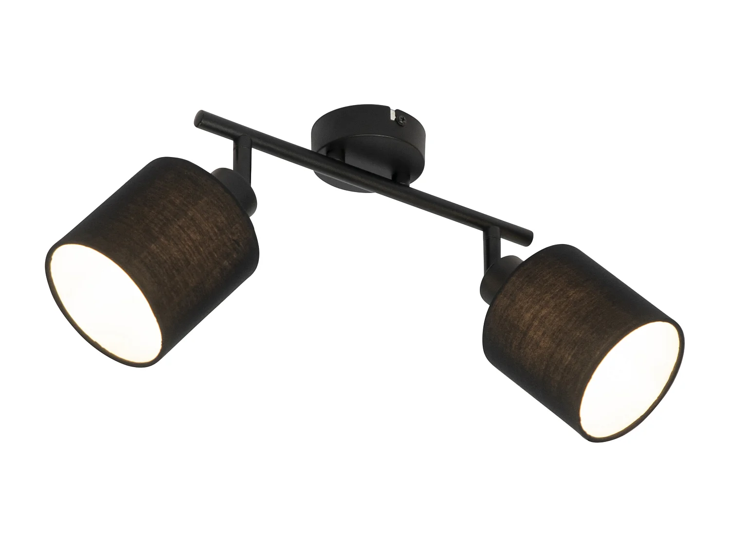 Spot de plafond noir avec abat-jour noir 2 lumières orientables - Hetta