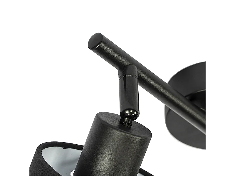 Spot de plafond noir avec abat-jour noir 2 lumières orientables - Hetta