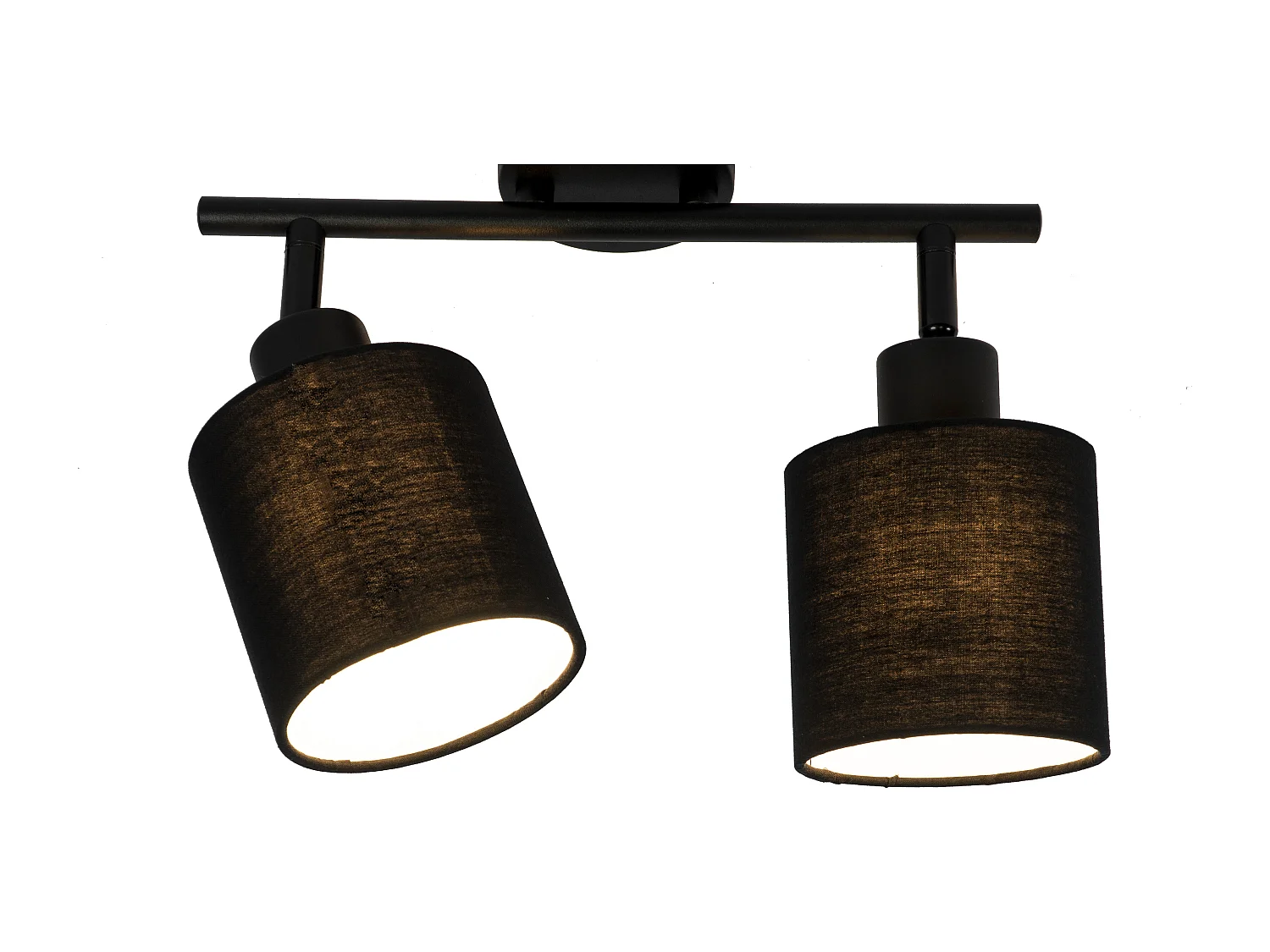 Spot de plafond noir avec abat-jour noir 2 lumières orientables - Hetta