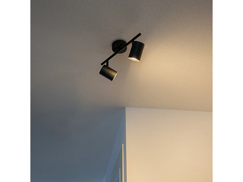 Spot moderne noir 2 lumières orientables - Jeana
