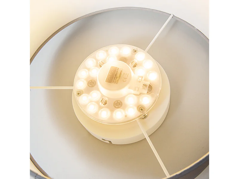 Plafonnier rose 30 cm avec LED - Drum LED